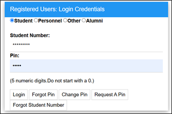 Logging into student portal